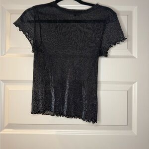 Black Sheer Sparkly Women's Top